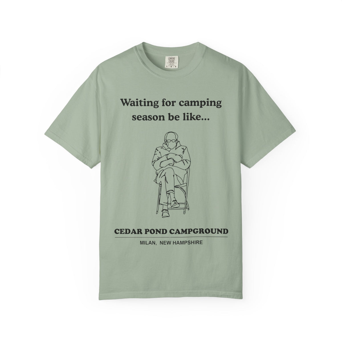 Camping Season Tee — "Waiting for camping season be like..." Cedar Pond Campground Shirt