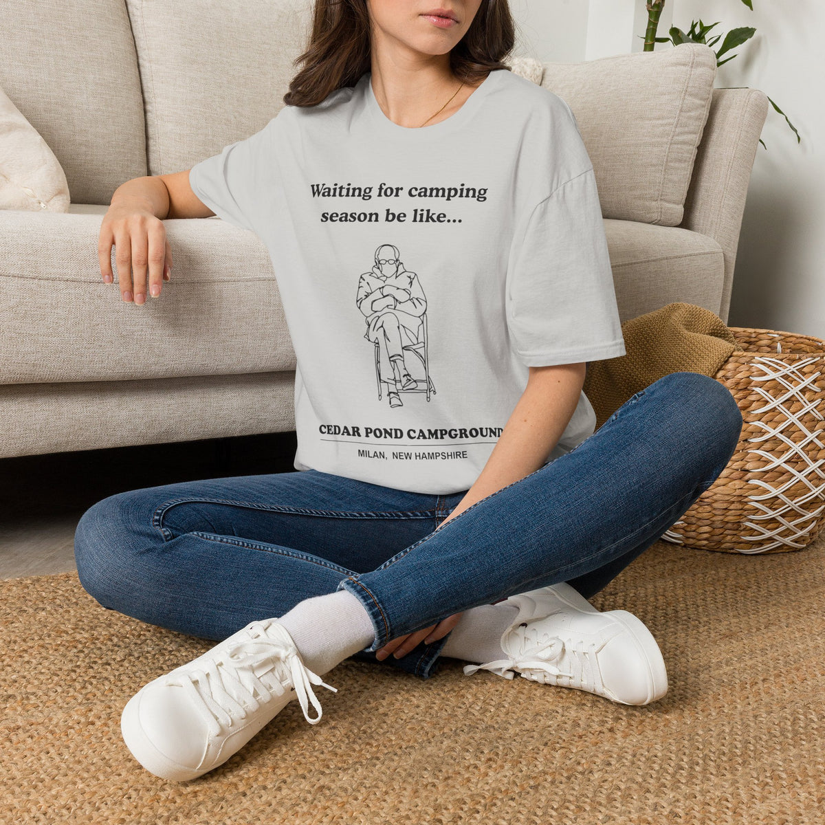 Waiting for Camping Season T-Shirt — Funny Camping Tee with Cozy Chair Graphic