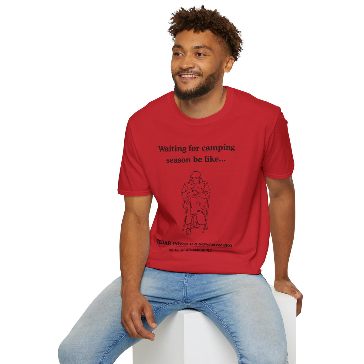 Waiting for Camping Season T-Shirt — Funny Camping Tee with Cozy Chair Graphic