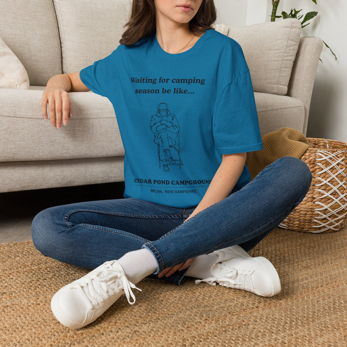 Waiting for Camping Season T-Shirt — Funny Camping Tee with Cozy Chair Graphic