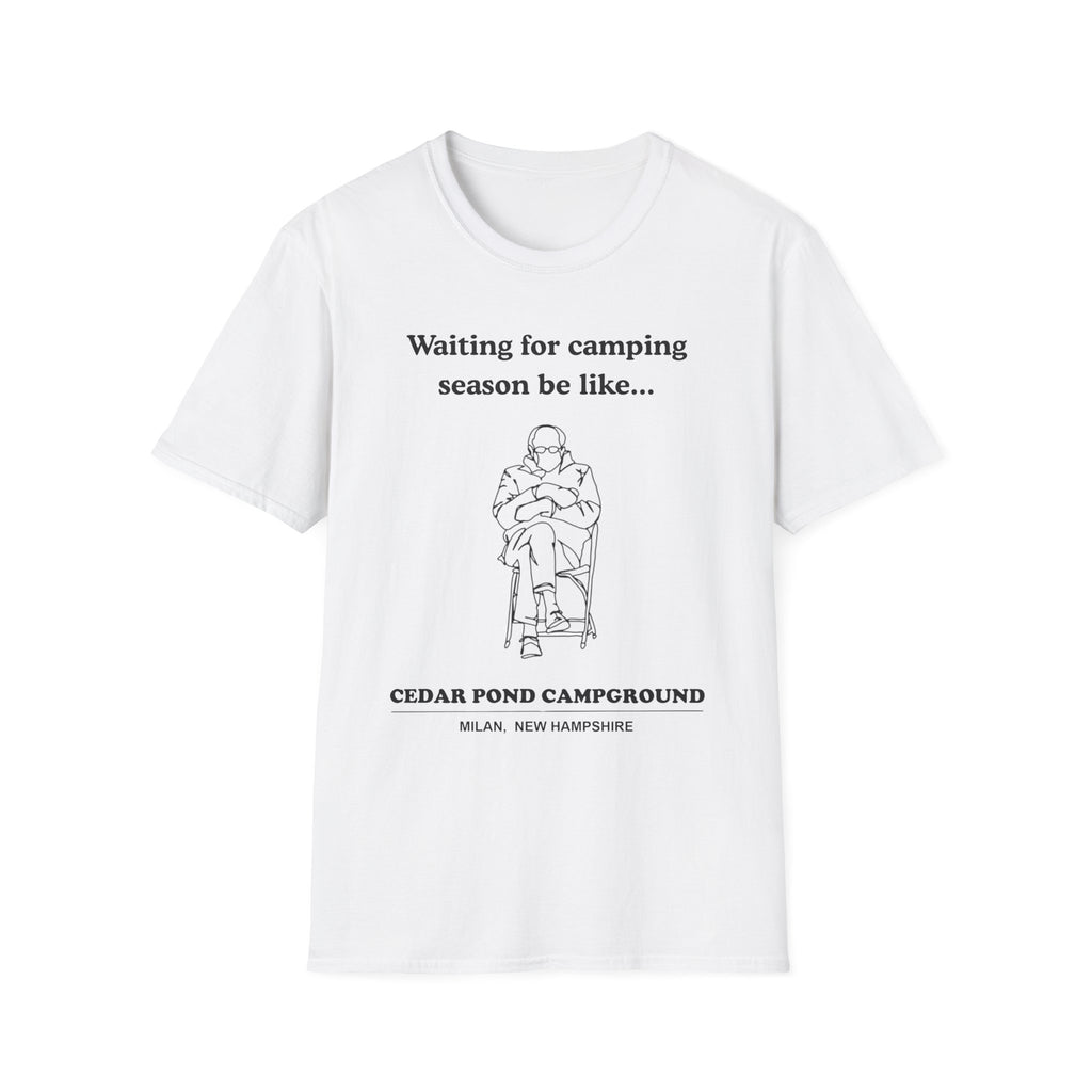 Waiting for Camping Season T-Shirt — Funny Camping Tee with Cozy Chair Graphic