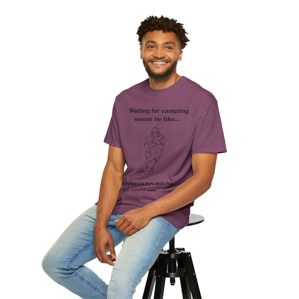Camping Season Tee — "Waiting for camping season be like..." Cedar Pond Campground Shirt
