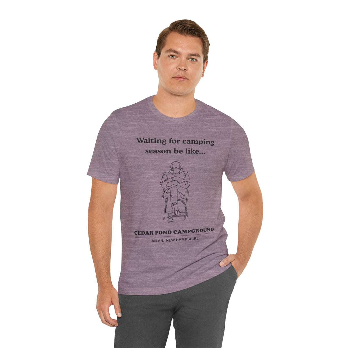 Camping Season Tee — "Waiting for camping season be like..." Cedar Pond Campground Shirt