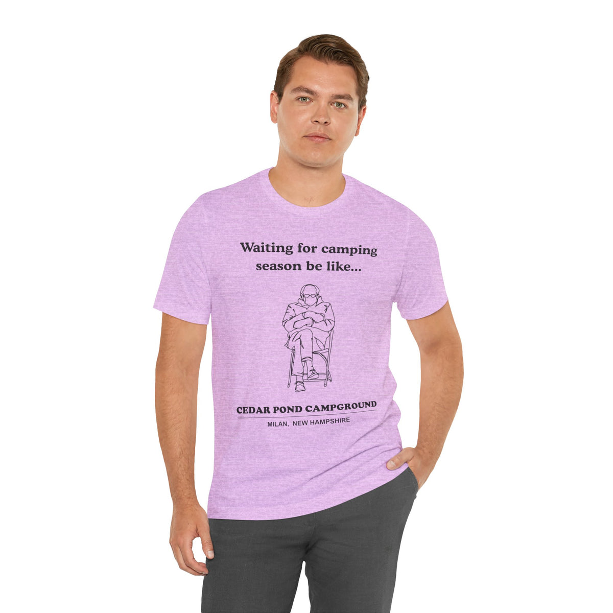 Camping Season Tee — "Waiting for camping season be like..." Cedar Pond Campground Shirt