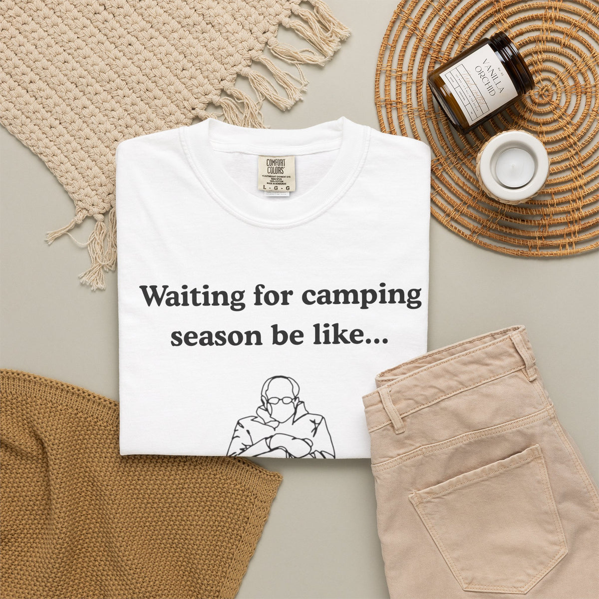 Camping Season Tee — "Waiting for camping season be like..." Cedar Pond Campground Shirt