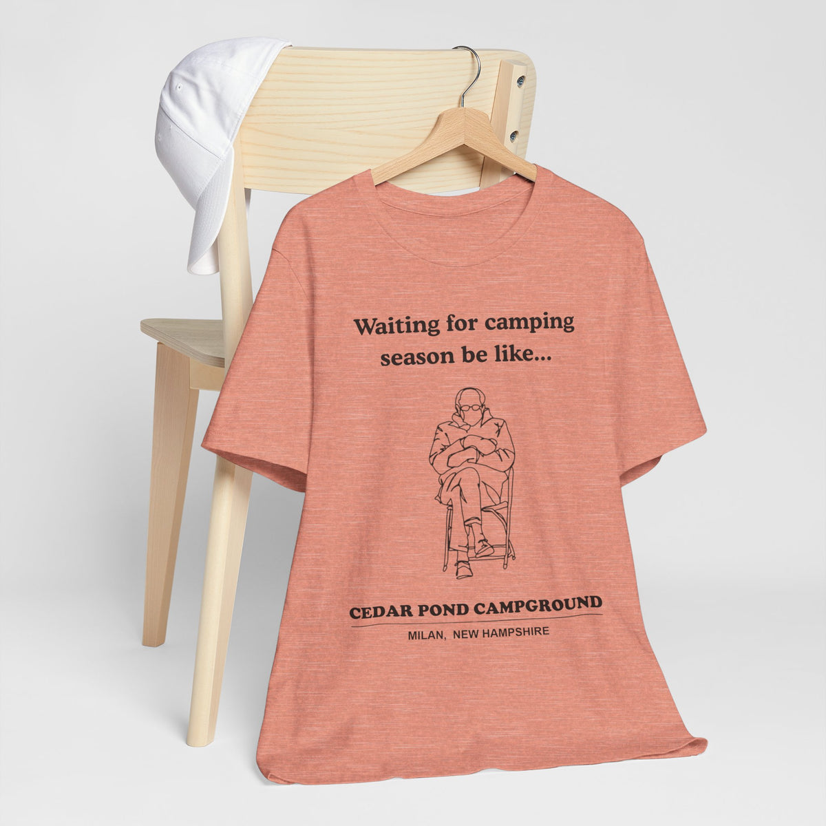 Camping Season Tee — "Waiting for camping season be like..." Cedar Pond Campground Shirt