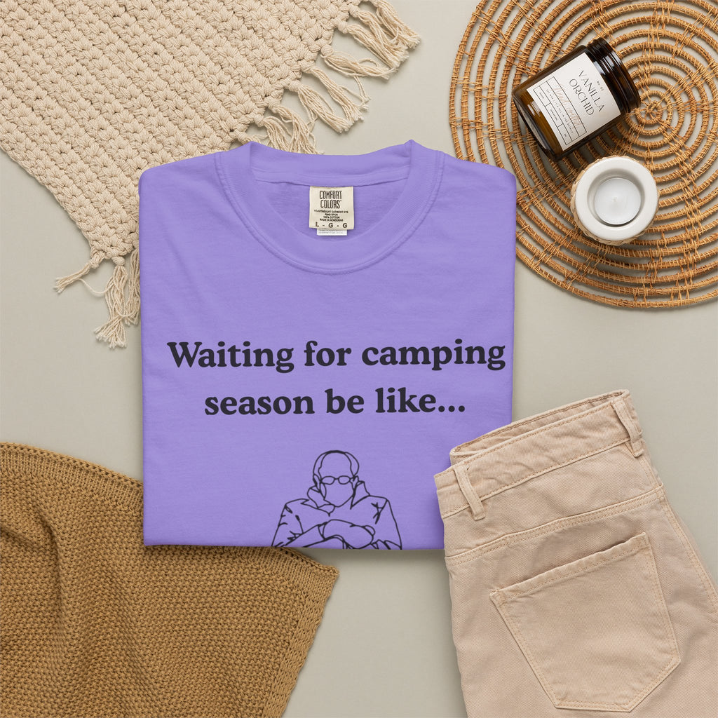 Camping Season Tee — "Waiting for camping season be like..." Cedar Pond Campground Shirt