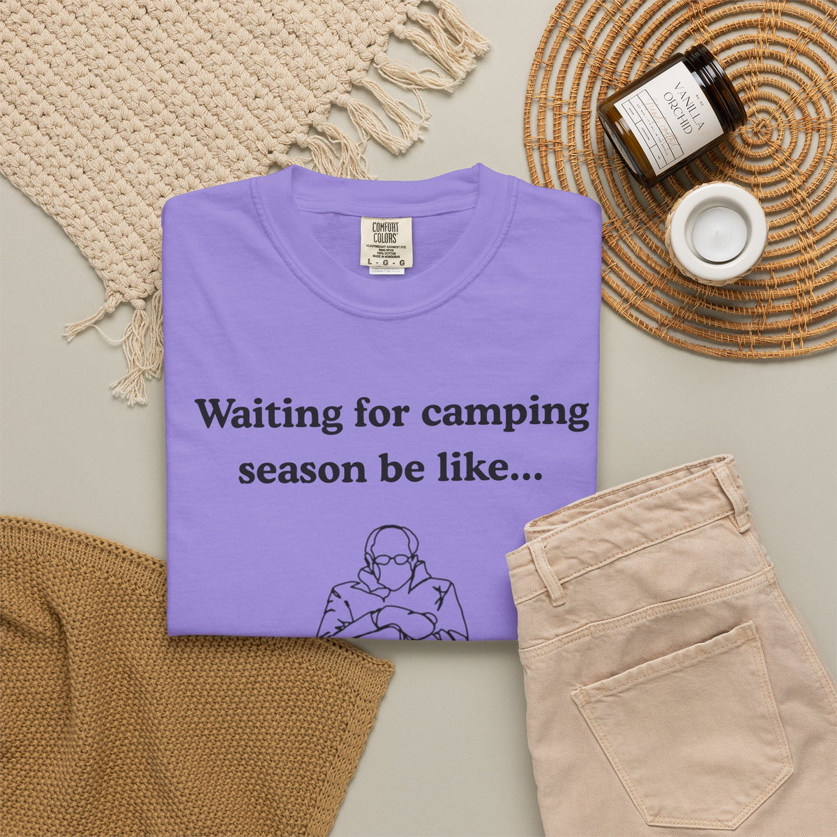 Camping Season Tee — "Waiting for camping season be like..." Cedar Pond Campground Shirt