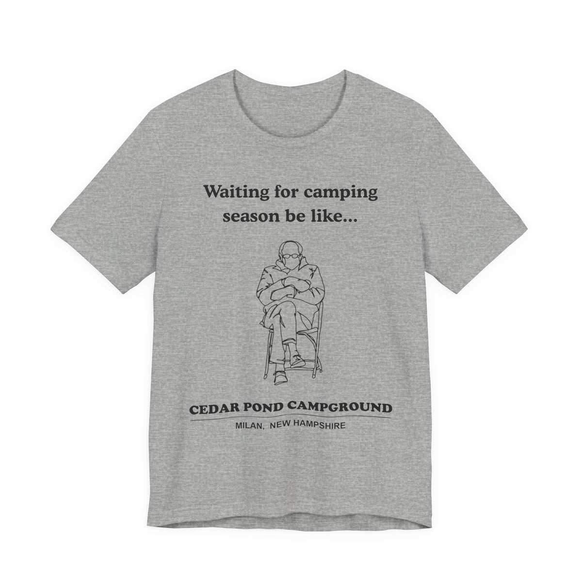 Camping Season Tee — "Waiting for camping season be like..." Cedar Pond Campground Shirt