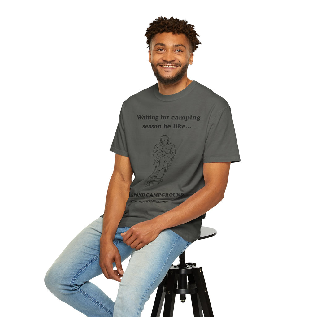 Camping Season Tee — "Waiting for camping season be like..." Cedar Pond Campground Shirt