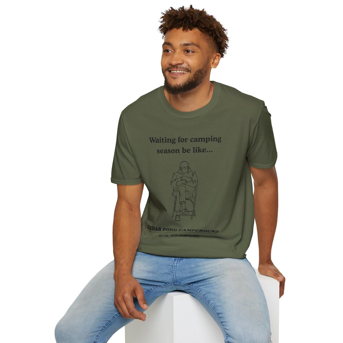 Waiting for Camping Season T-Shirt — Funny Camping Tee with Cozy Chair Graphic