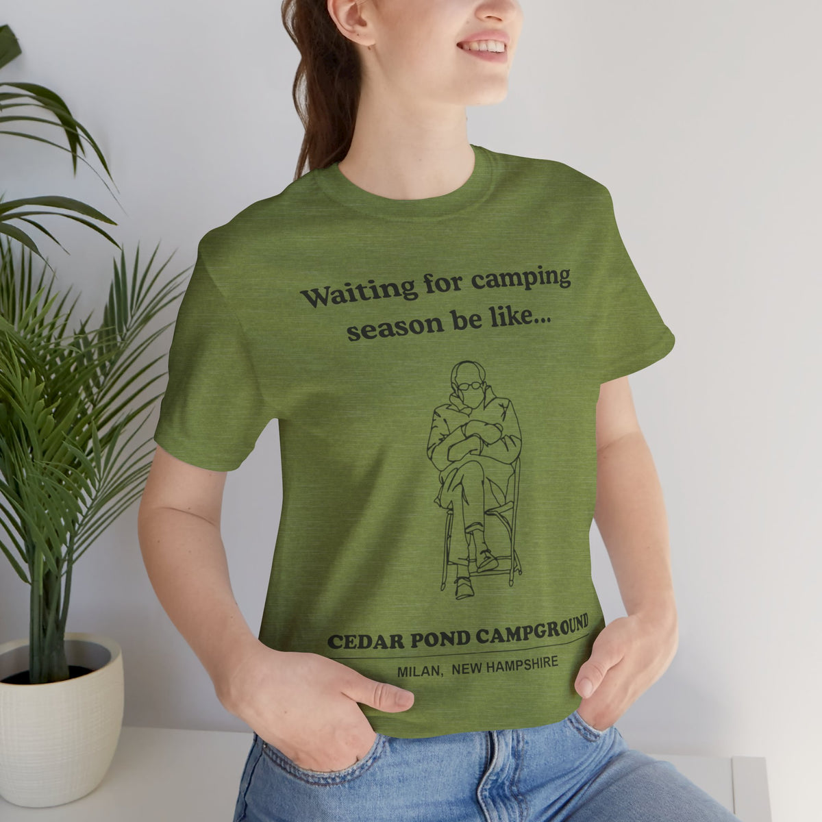 Camping Season Tee — "Waiting for camping season be like..." Cedar Pond Campground Shirt