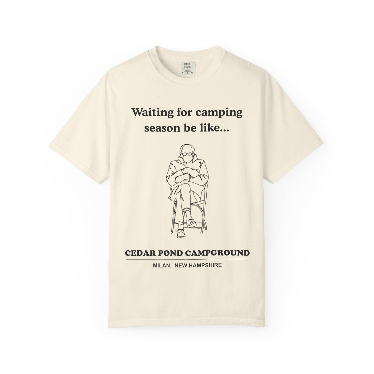 Camping Season Tee — "Waiting for camping season be like..." Cedar Pond Campground Shirt