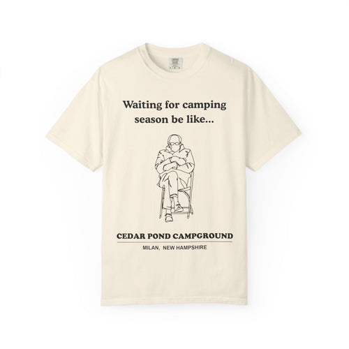 Camping Season Tee — "Waiting for camping season be like..." Cedar Pond Campground Shirt