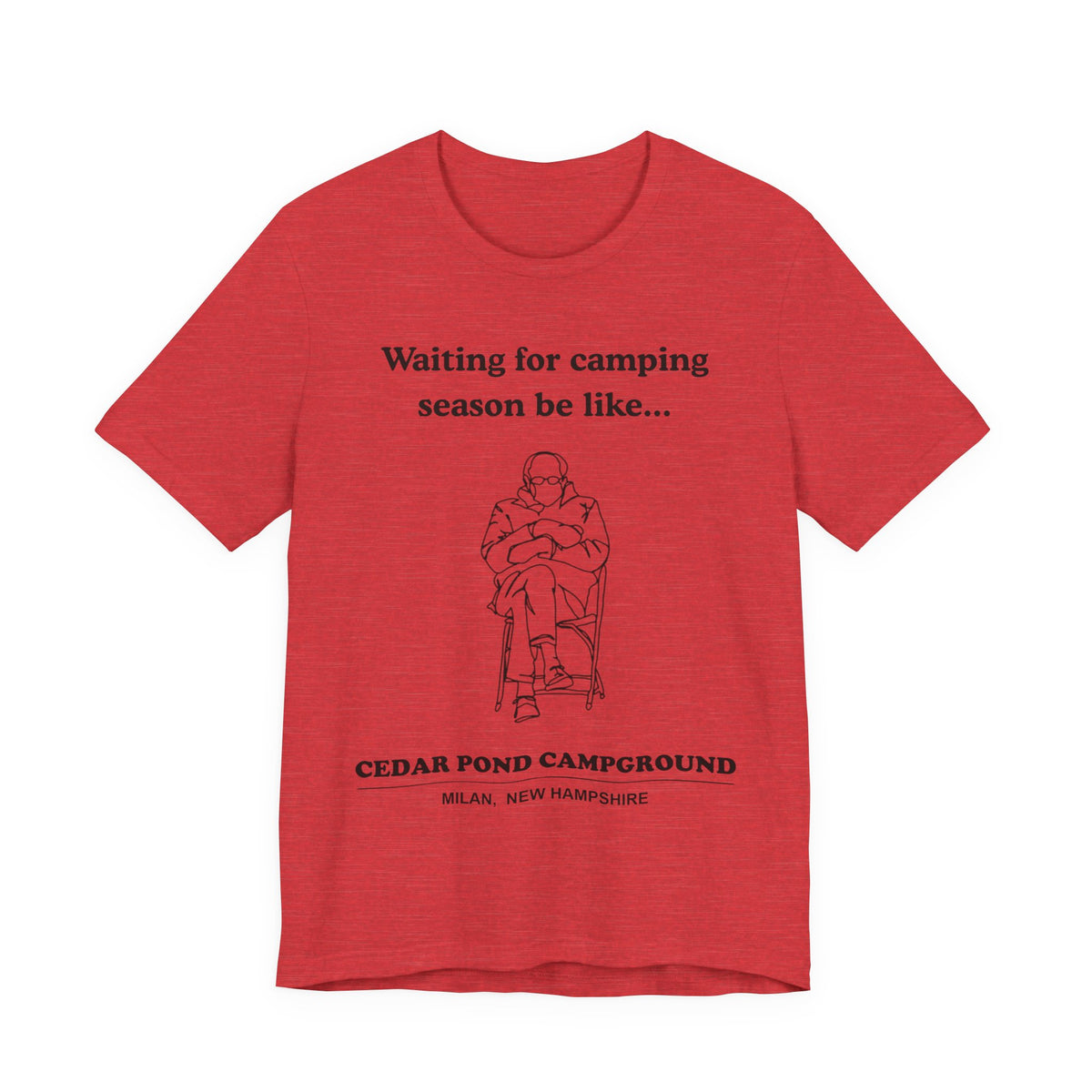 Camping Season Tee — "Waiting for camping season be like..." Cedar Pond Campground Shirt