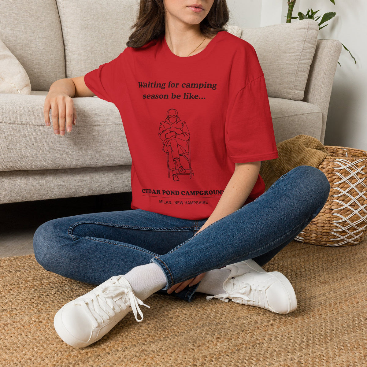 Waiting for Camping Season T-Shirt — Funny Camping Tee with Cozy Chair Graphic