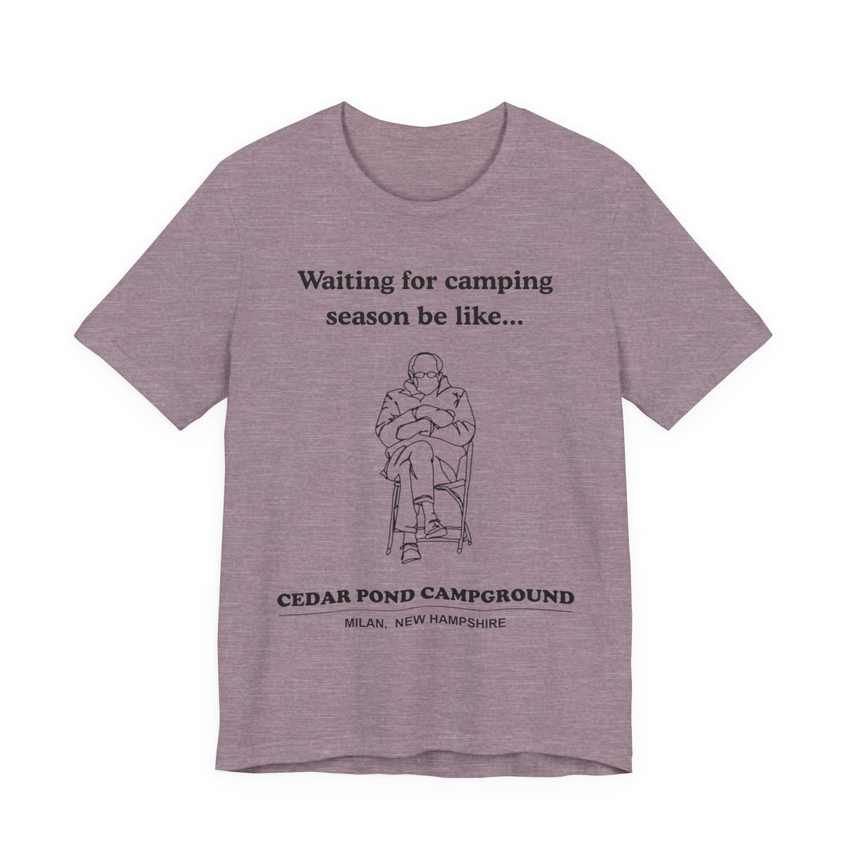 Camping Season Tee — "Waiting for camping season be like..." Cedar Pond Campground Shirt