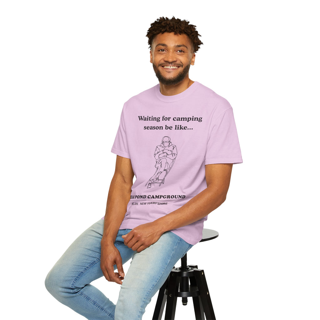 Camping Season Tee — "Waiting for camping season be like..." Cedar Pond Campground Shirt