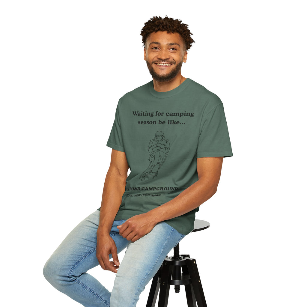 Camping Season Tee — "Waiting for camping season be like..." Cedar Pond Campground Shirt