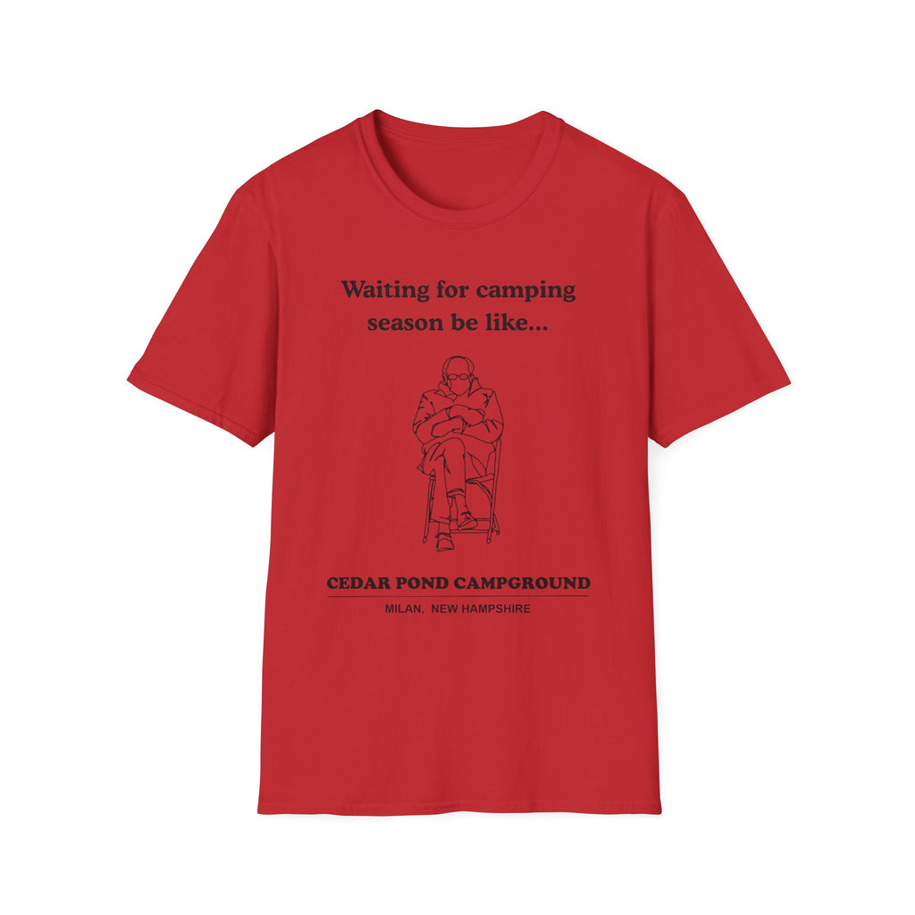 Waiting for Camping Season T-Shirt — Funny Camping Tee with Cozy Chair Graphic