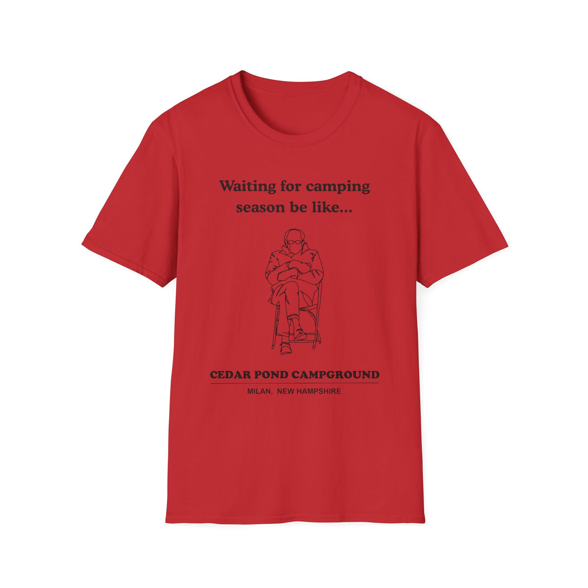 Waiting for Camping Season T-Shirt — Funny Camping Tee with Cozy Chair Graphic