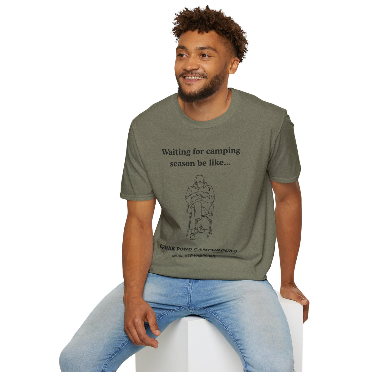 Waiting for Camping Season T-Shirt — Funny Camping Tee with Cozy Chair Graphic