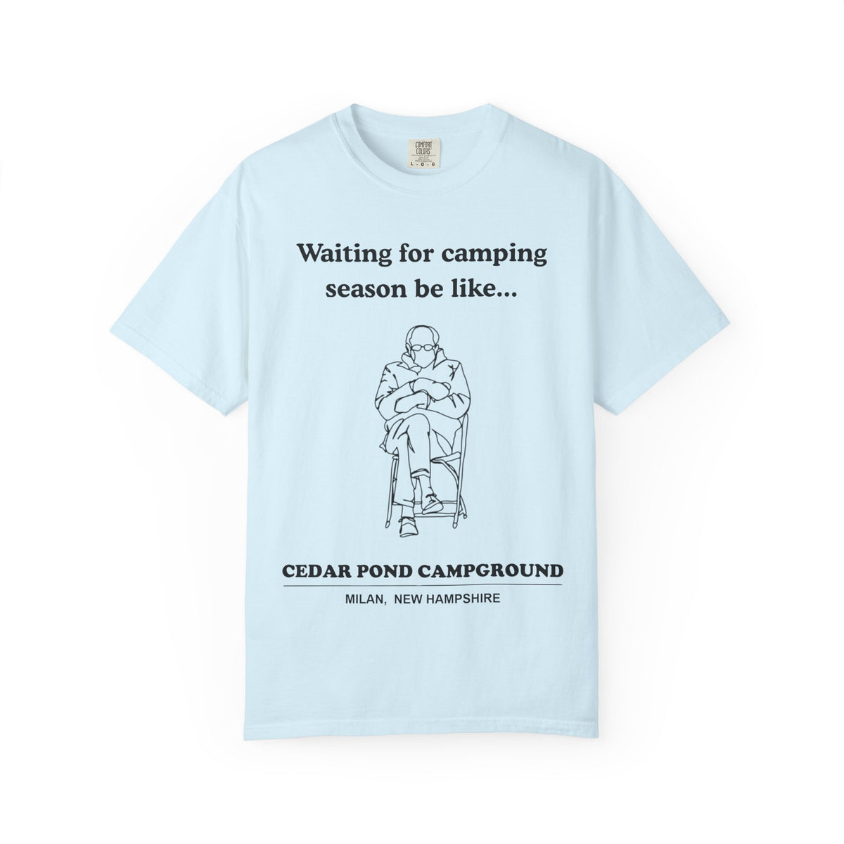 Camping Season Tee — "Waiting for camping season be like..." Cedar Pond Campground Shirt