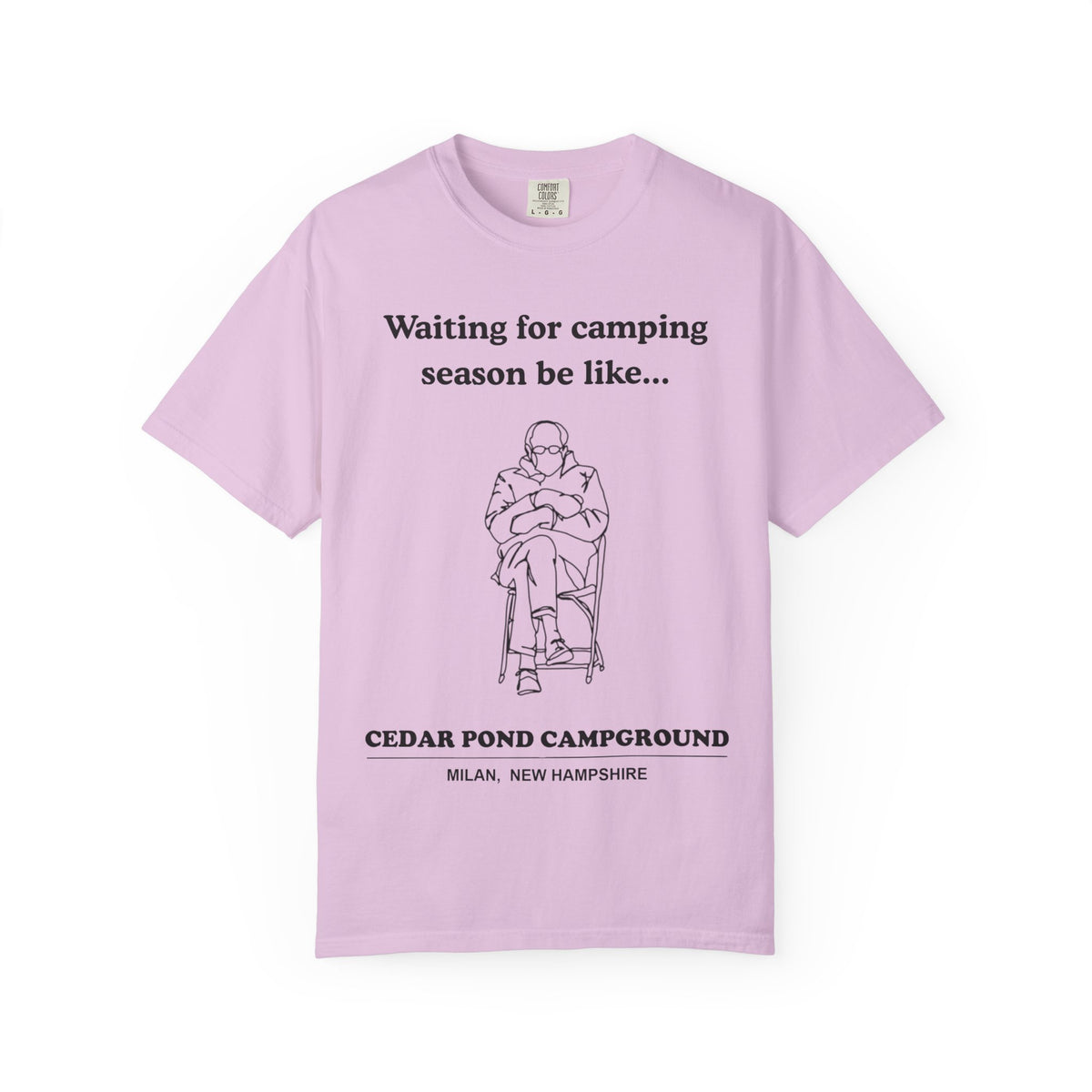 Camping Season Tee — "Waiting for camping season be like..." Cedar Pond Campground Shirt