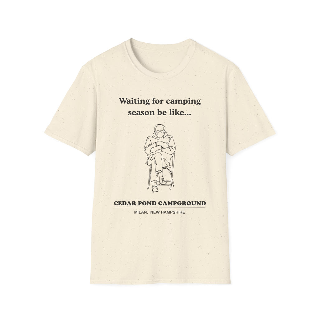 Waiting for Camping Season T-Shirt — Funny Camping Tee with Cozy Chair Graphic