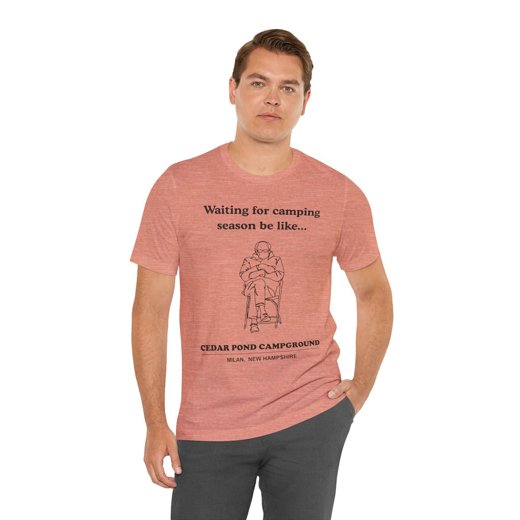 Camping Season Tee — "Waiting for camping season be like..." Cedar Pond Campground Shirt