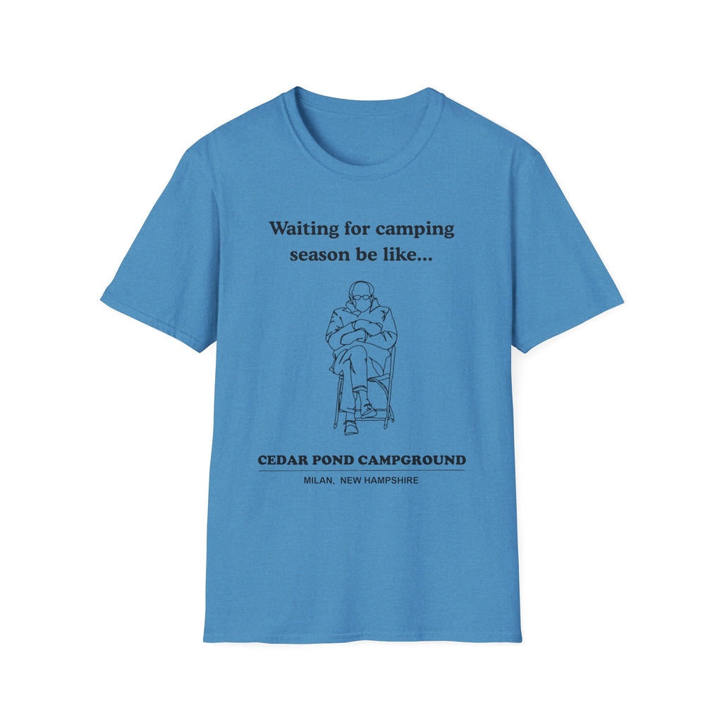 Waiting for Camping Season T-Shirt — Funny Camping Tee with Cozy Chair Graphic