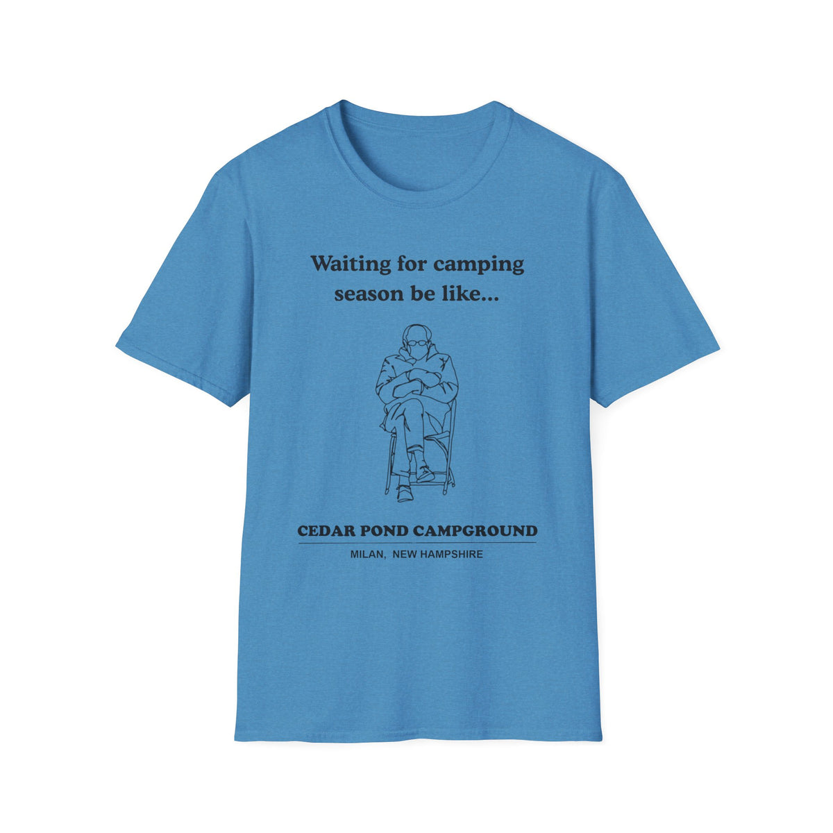 Waiting for Camping Season T-Shirt — Funny Camping Tee with Cozy Chair Graphic