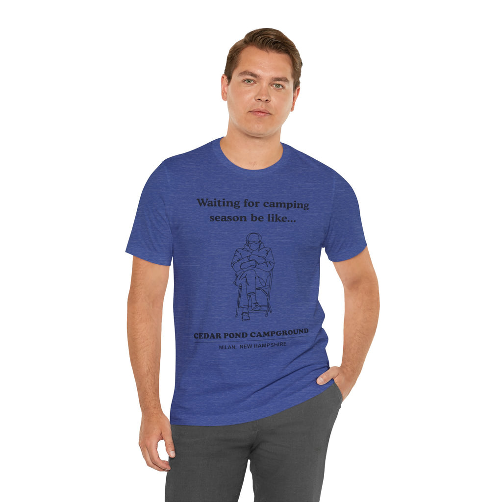 Camping Season Tee — "Waiting for camping season be like..." Cedar Pond Campground Shirt