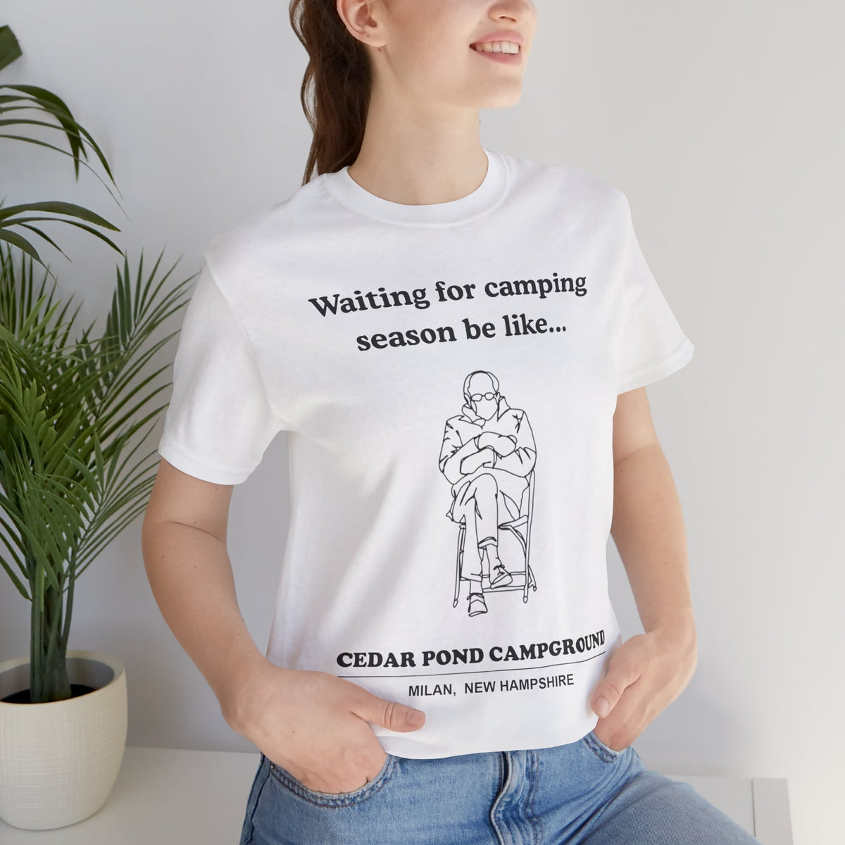 Camping Season Tee — "Waiting for camping season be like..." Cedar Pond Campground Shirt