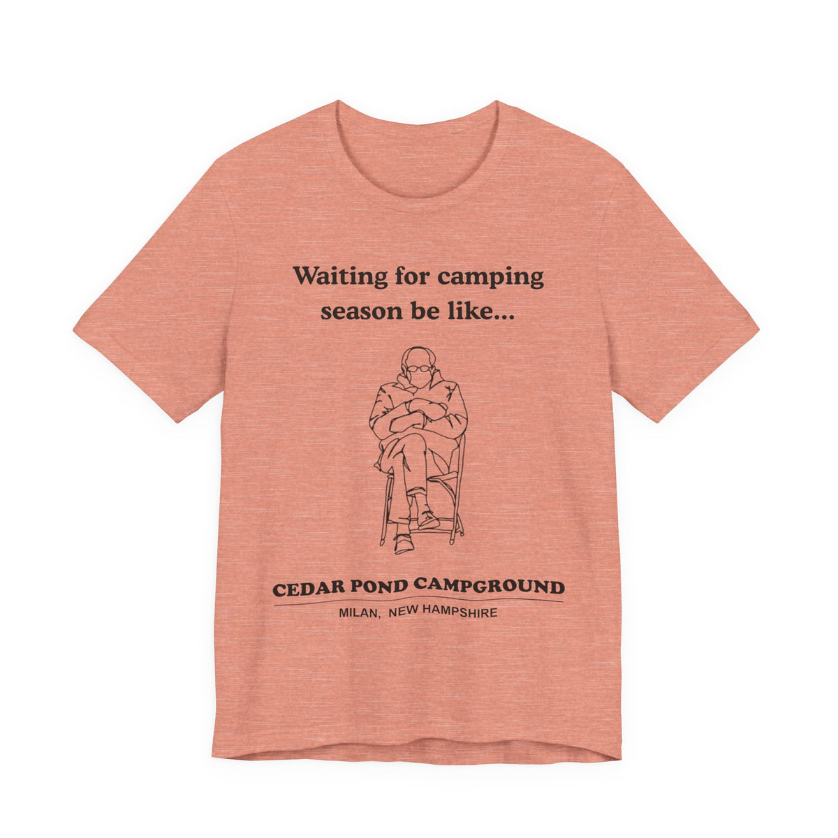 Camping Season Tee — "Waiting for camping season be like..." Cedar Pond Campground Shirt