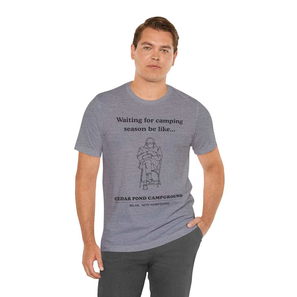 Camping Season Tee — "Waiting for camping season be like..." Cedar Pond Campground Shirt