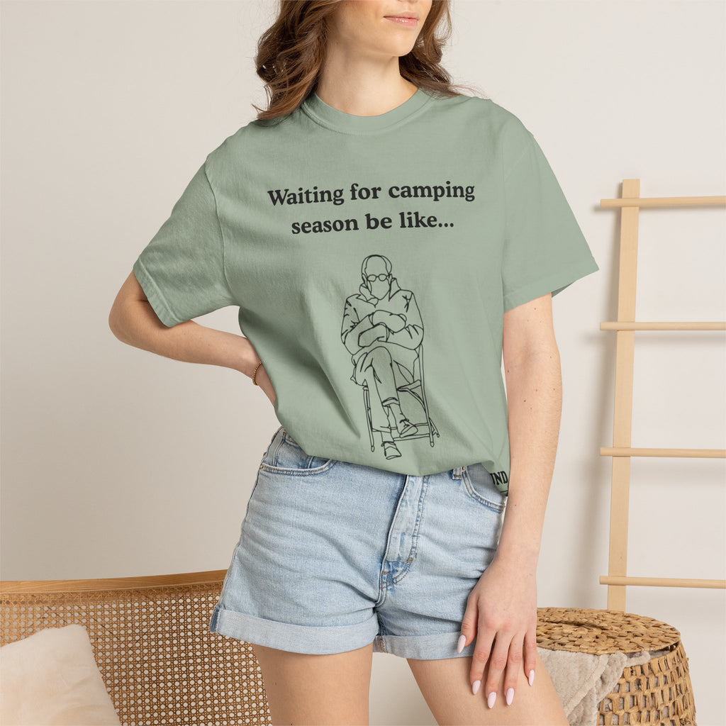 Camping Season Tee — "Waiting for camping season be like..." Cedar Pond Campground Shirt