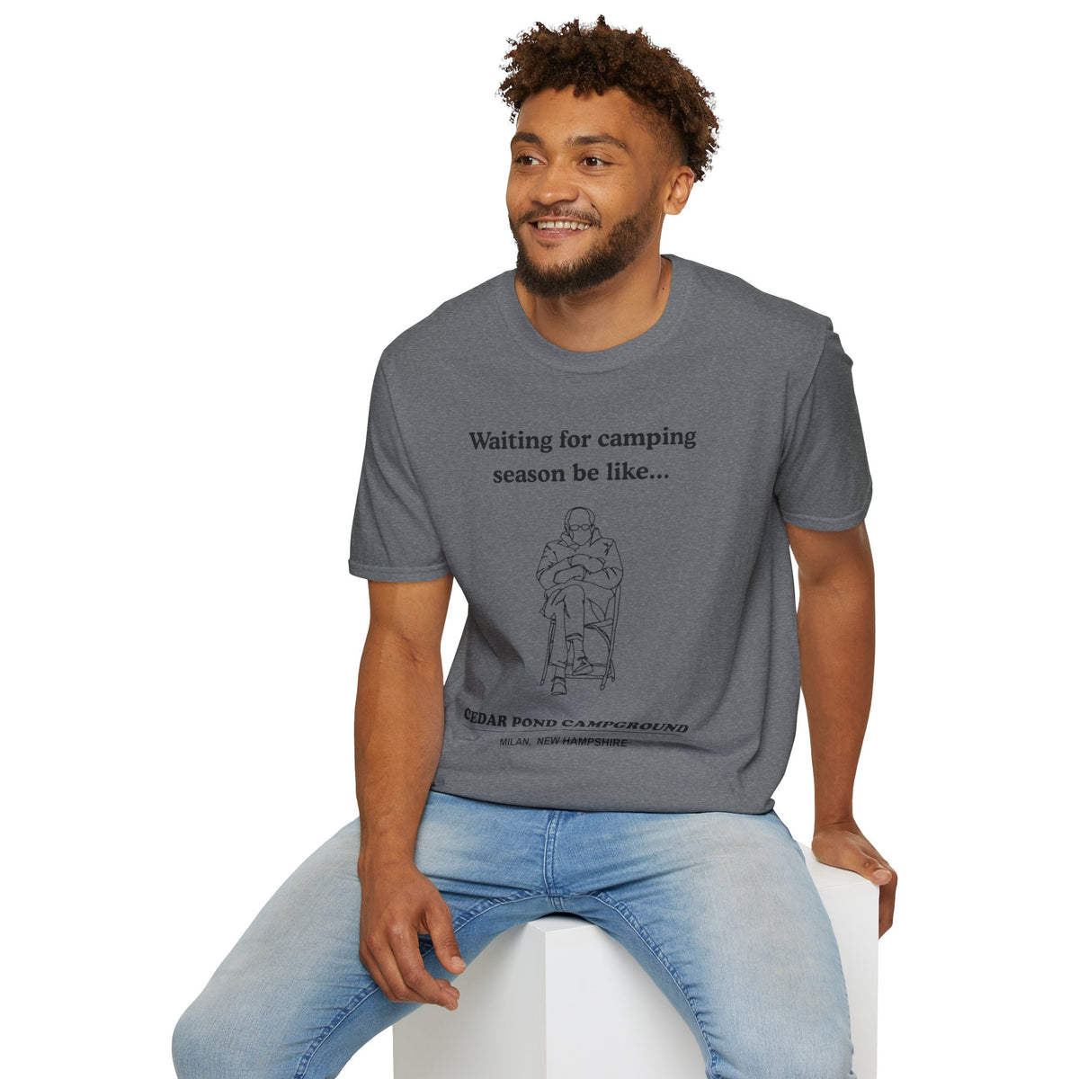 Waiting for Camping Season T-Shirt — Funny Camping Tee with Cozy Chair Graphic