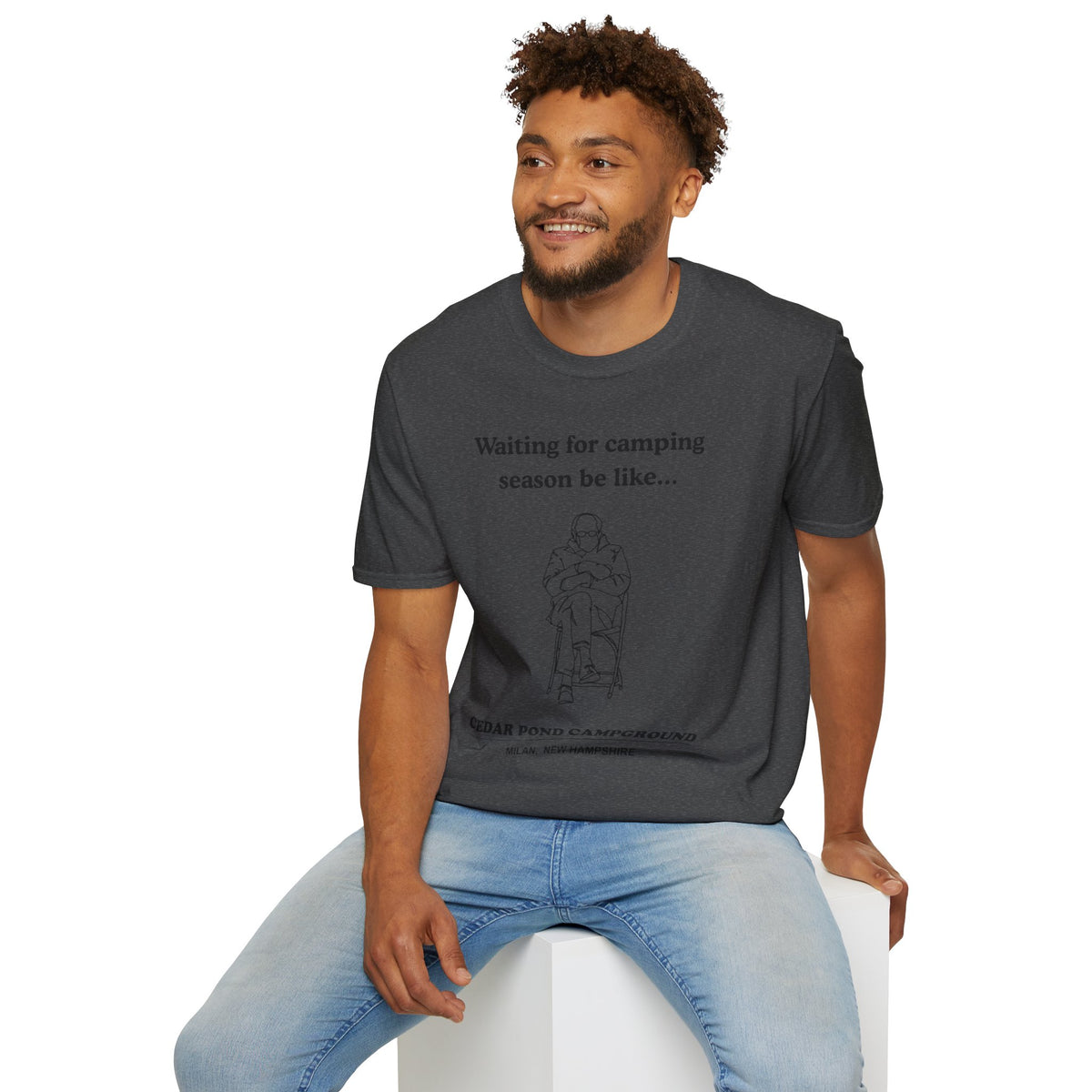 Waiting for Camping Season T-Shirt — Funny Camping Tee with Cozy Chair Graphic