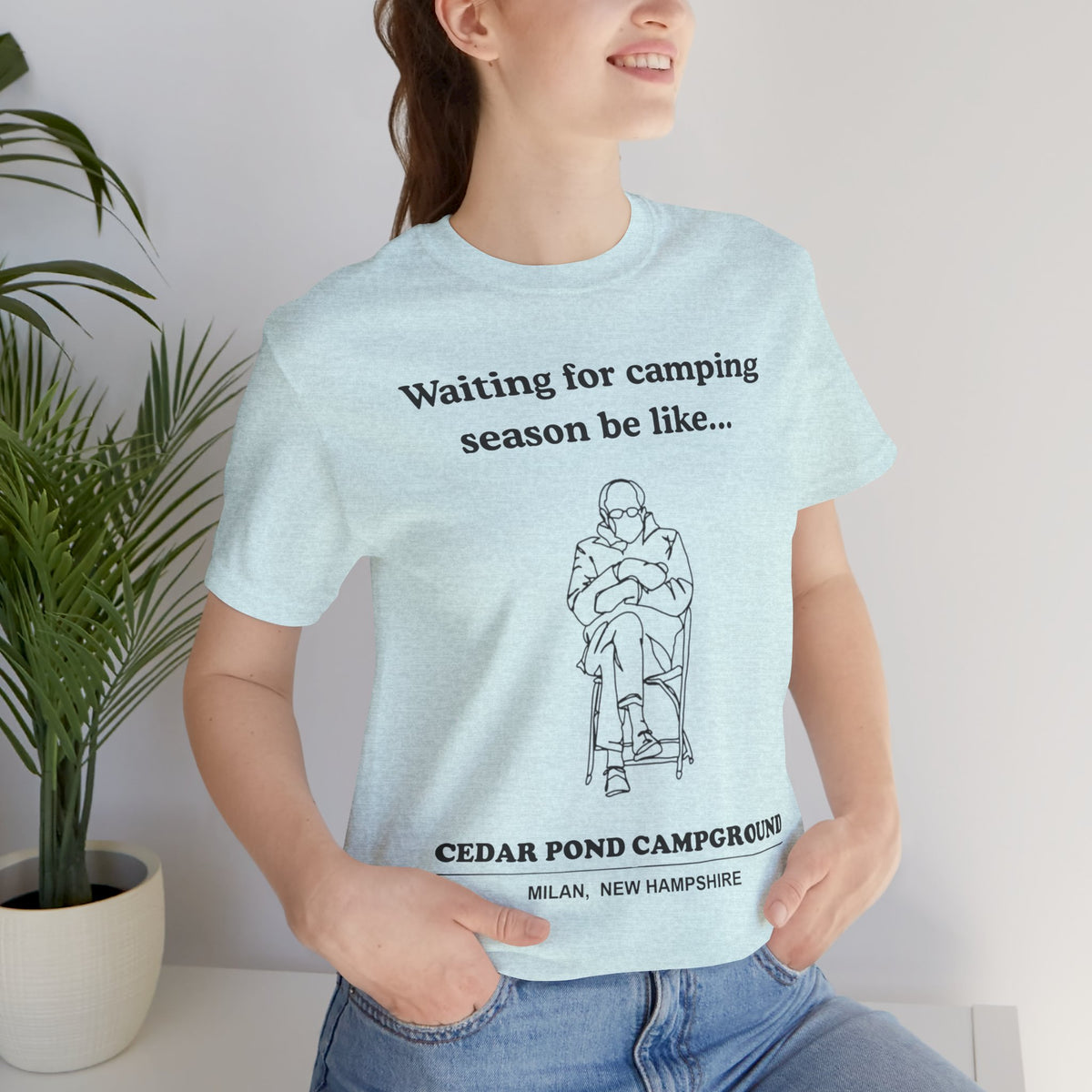 Camping Season Tee — "Waiting for camping season be like..." Cedar Pond Campground Shirt