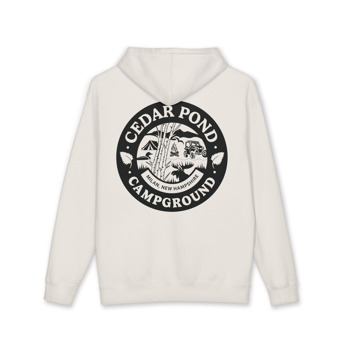 Campground Hoodie — "Cedar Pond Campground" Outdoor Camping Pullover