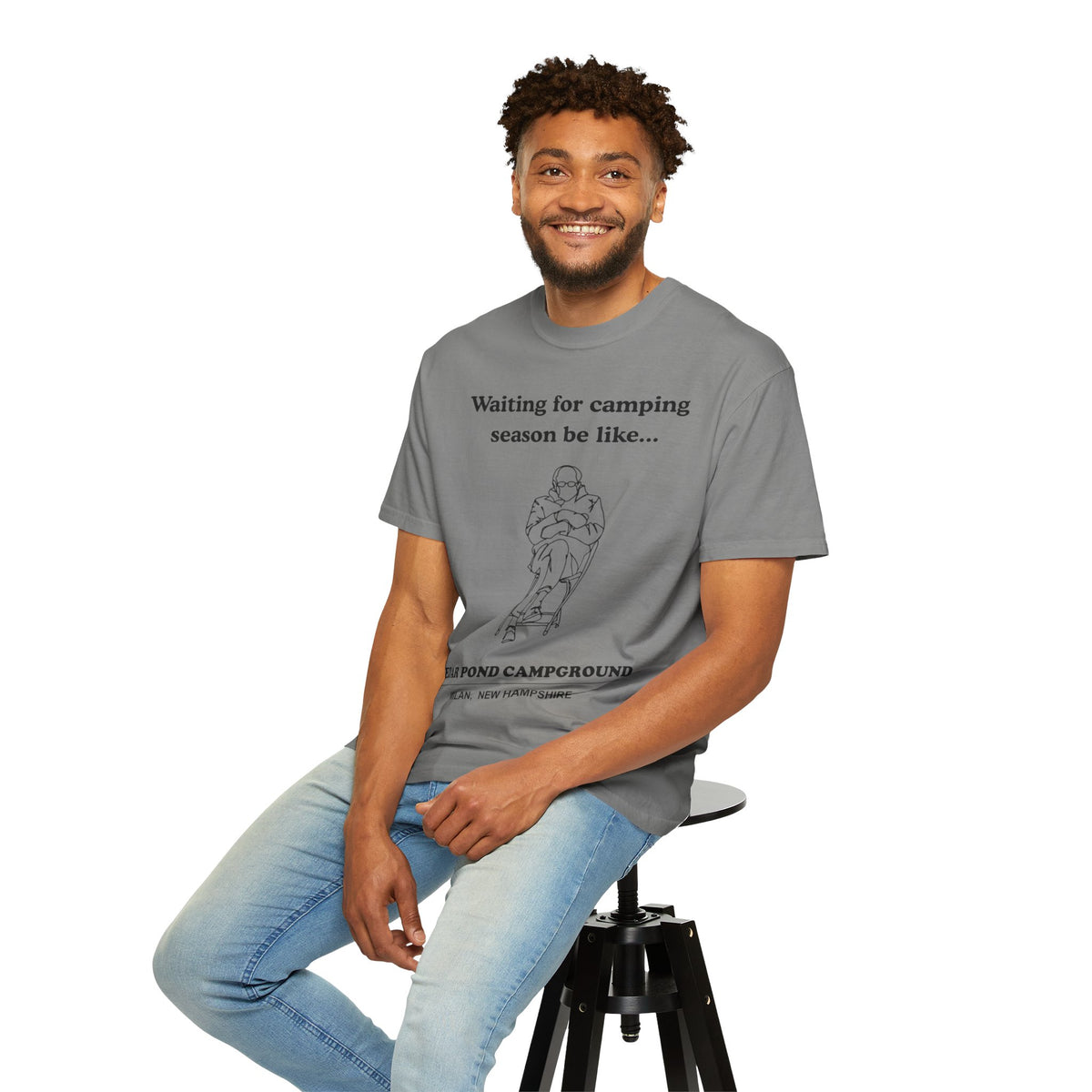 Camping Season Tee — "Waiting for camping season be like..." Cedar Pond Campground Shirt