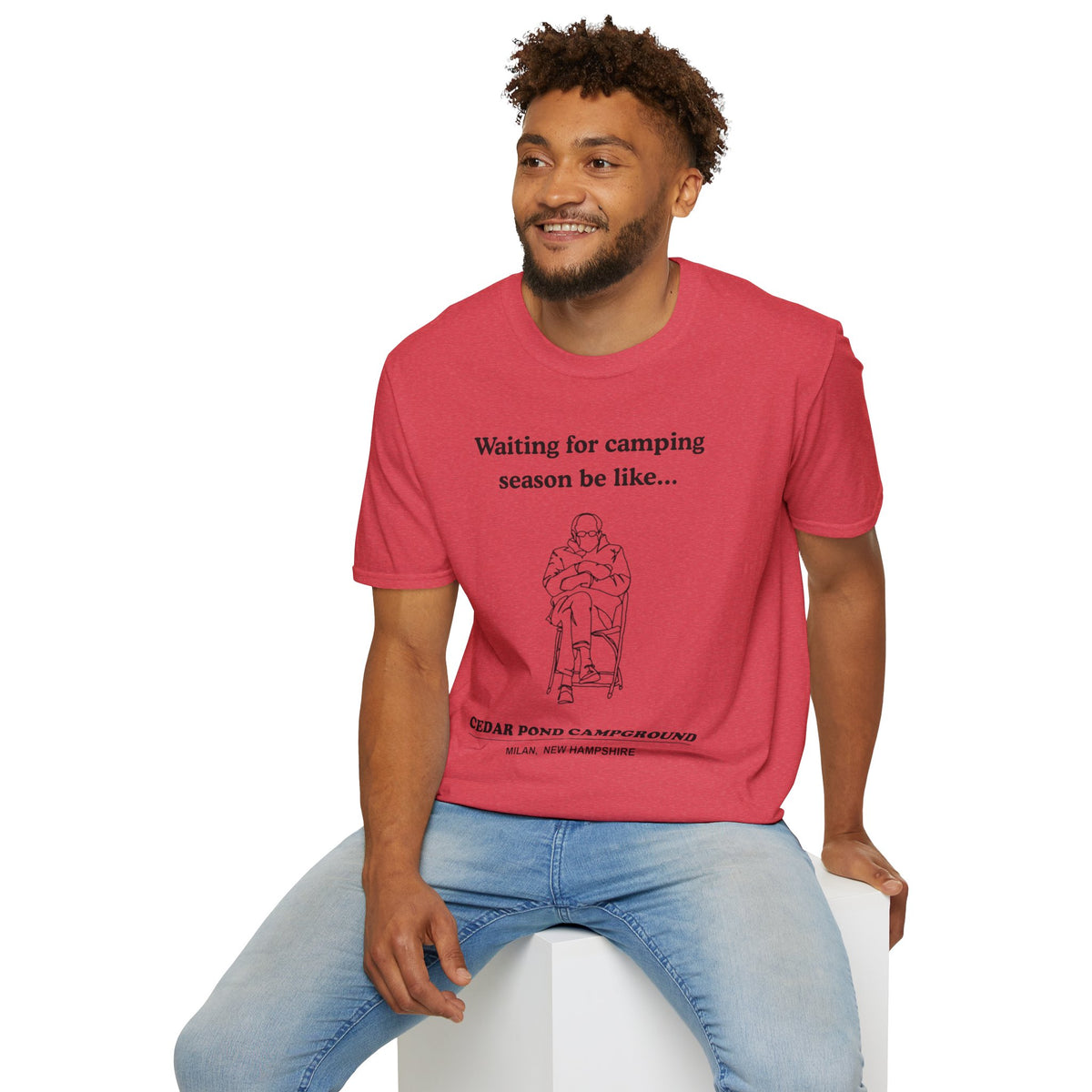 Waiting for Camping Season T-Shirt — Funny Camping Tee with Cozy Chair Graphic