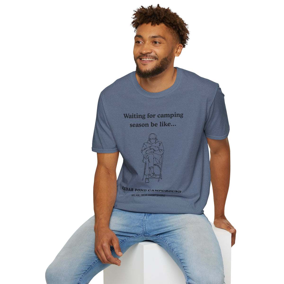 Waiting for Camping Season T-Shirt — Funny Camping Tee with Cozy Chair Graphic