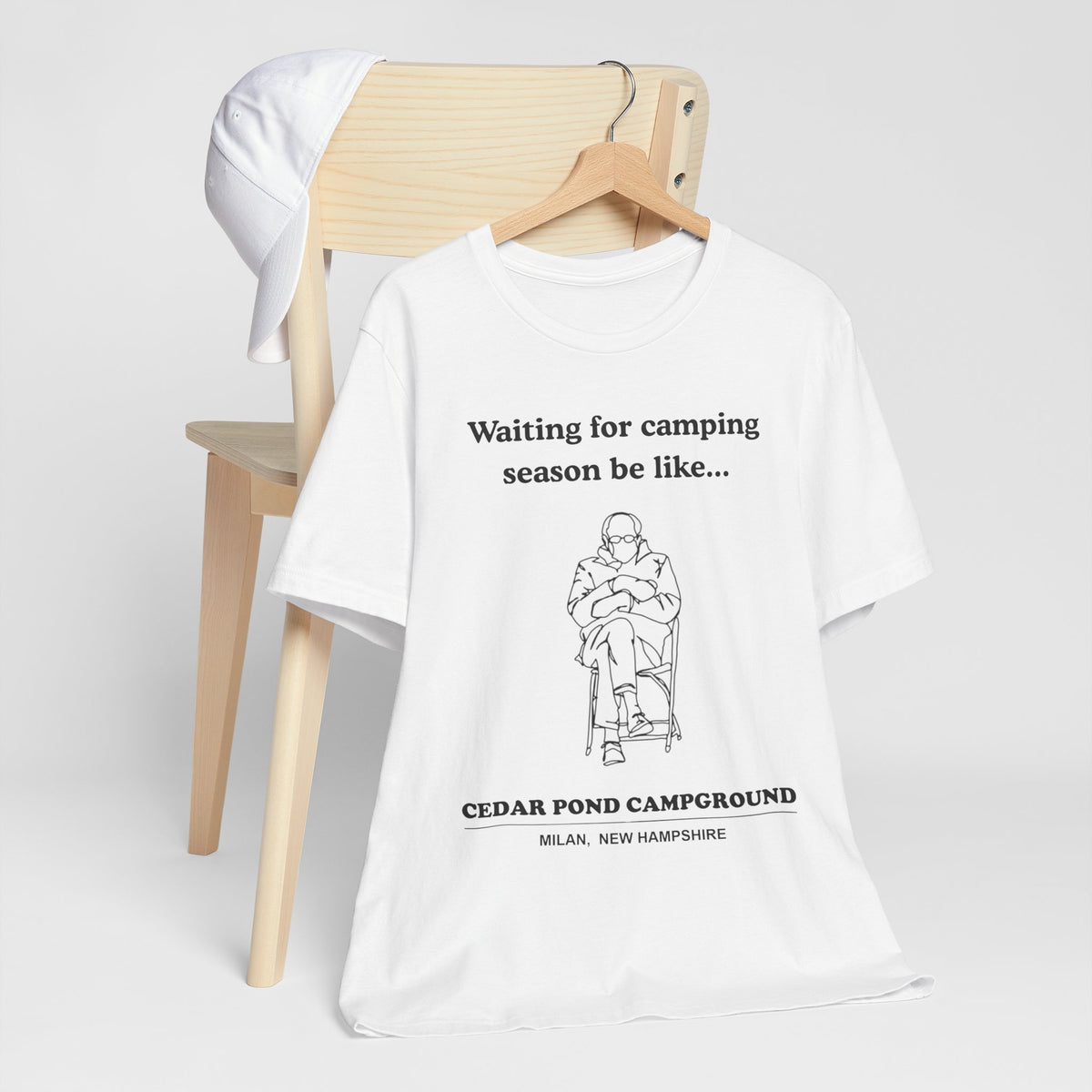 Camping Season Tee — "Waiting for camping season be like..." Cedar Pond Campground Shirt