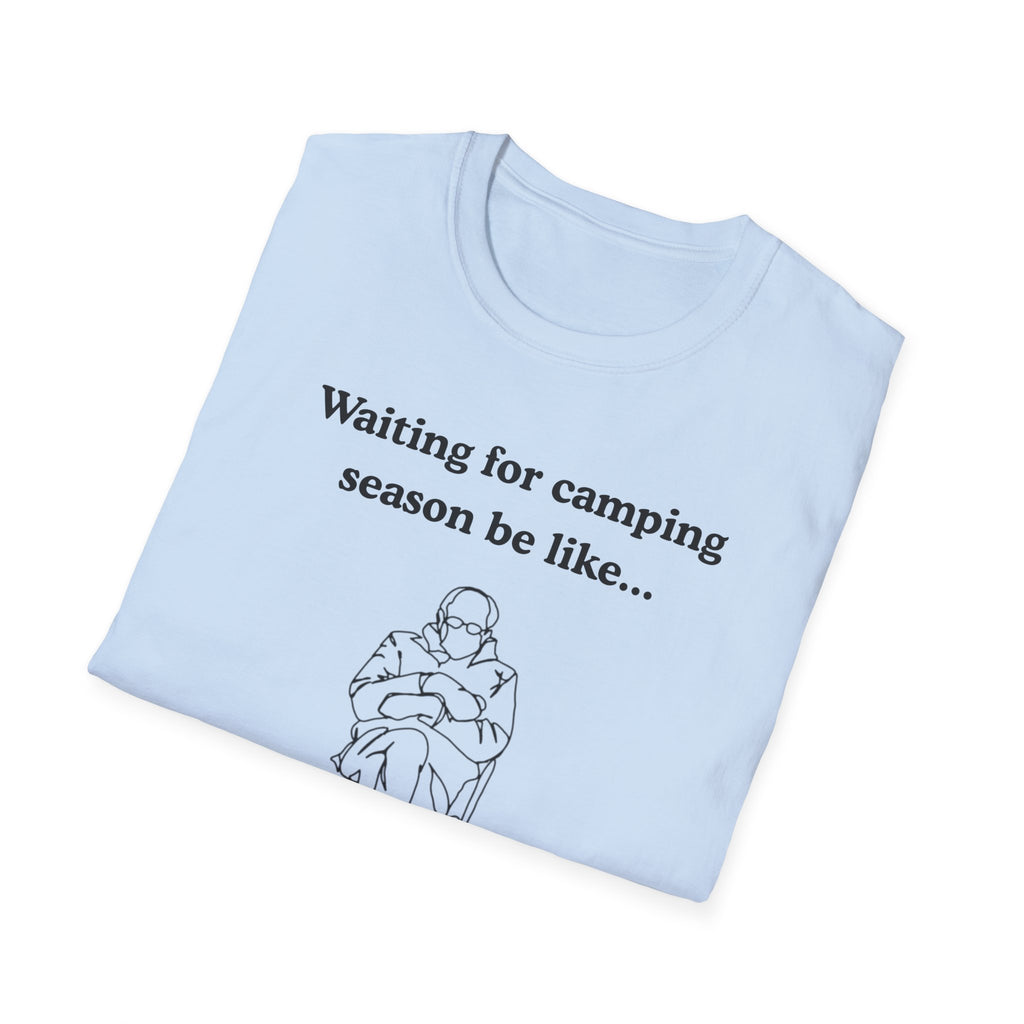 Waiting for Camping Season T-Shirt — Funny Camping Tee with Cozy Chair Graphic