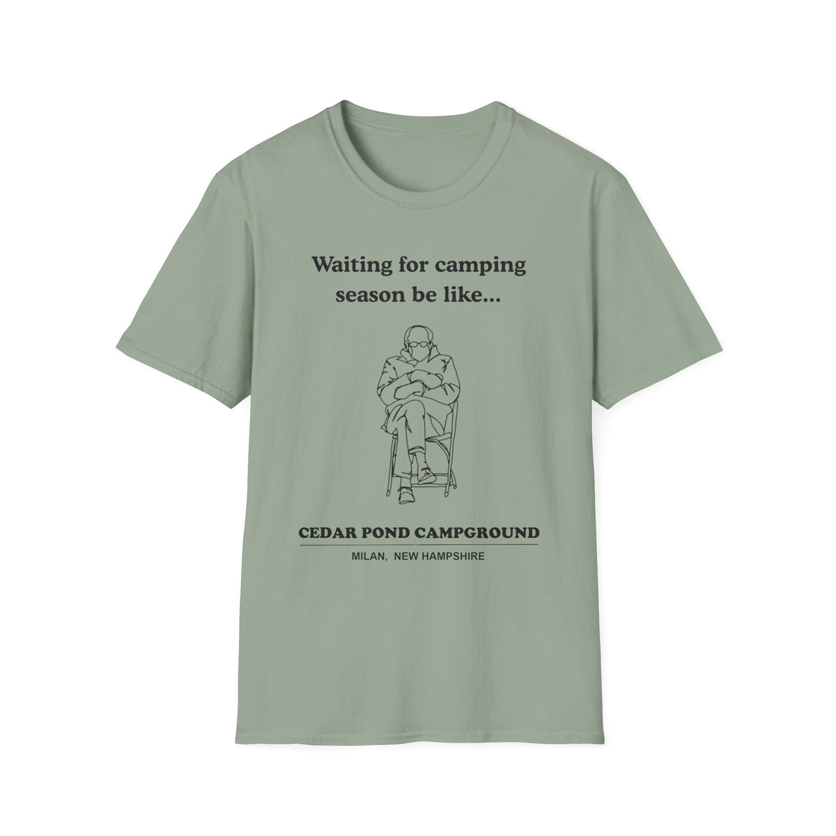 Waiting for Camping Season T-Shirt — Funny Camping Tee with Cozy Chair Graphic