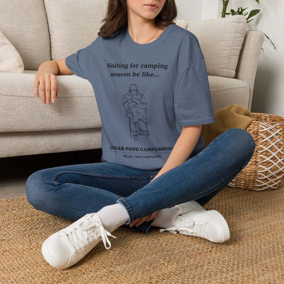 Waiting for Camping Season T-Shirt — Funny Camping Tee with Cozy Chair Graphic