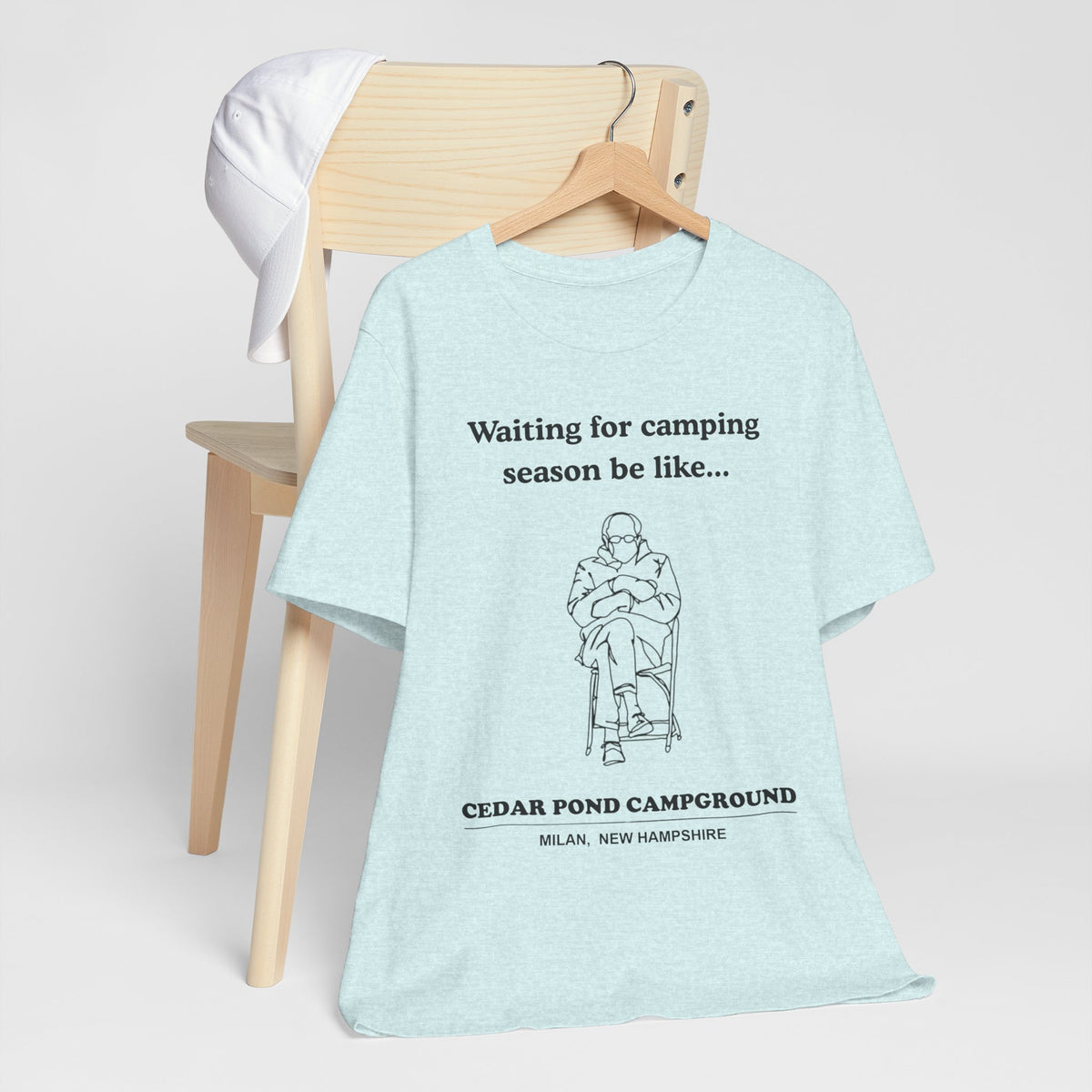Camping Season Tee — "Waiting for camping season be like..." Cedar Pond Campground Shirt