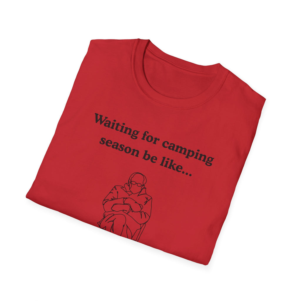 Waiting for Camping Season T-Shirt — Funny Camping Tee with Cozy Chair Graphic